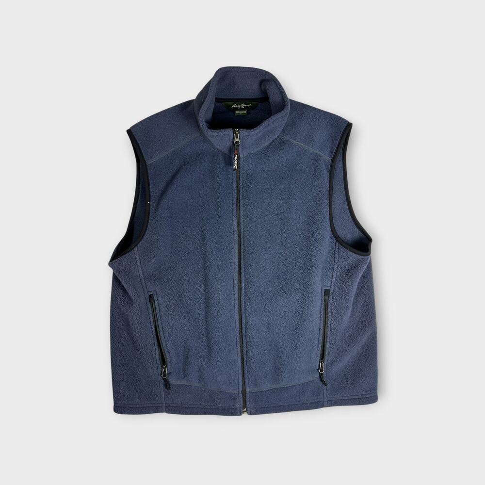 Eddie Bauer Polartec Full-Zip Fleece Vest Men's Large Navy Blue